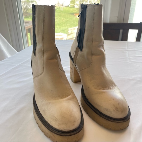 FREE PEOPLE James Chunky Heel Boho CHELSEA Leather Ankle Boots Women’s 41/11 - Picture 4 of 11
